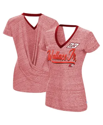 Women's Touch Heather Red Darrell Waltrip Halftime Back Wrap T-shirt