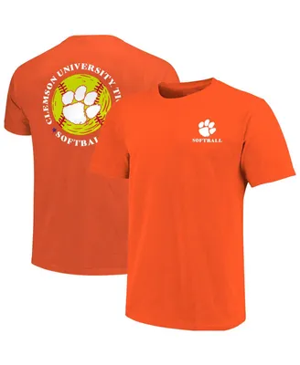 Men's Orange Clemson Tigers Softball Seal T-shirt