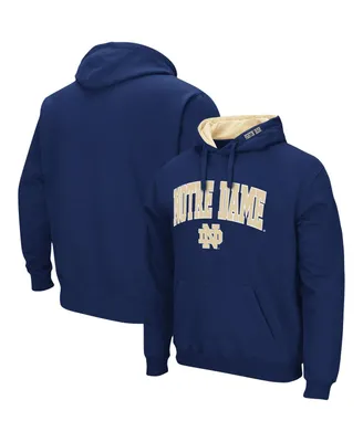Men's Colosseum Navy Notre Dame Fighting Irish Arch and Logo 3.0 Pullover Hoodie