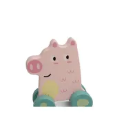 Leo & Friends Wooden Little Pig Vehicle Toy, Perfect Christmas or Birthday Present