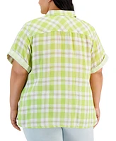 Tommy Hilfiger Plus Size Cotton Button-Front Camp Shirt