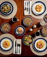 Tabletops Gallery Blue Stripes 16 Pc. Dinnerware Set, Service for 4