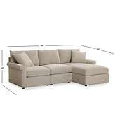 Wrenley 99" 3-Pc. Fabric Modular Chaise Sectional Sofa, Created for Macy's