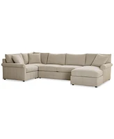 Closeout! Wrenley 138" 4-Pc. Fabric Modular Chaise Sectional Sofa, Created for Macy's