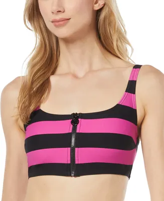 Michael Michael Kors Women's Zip-Front Bikini Top