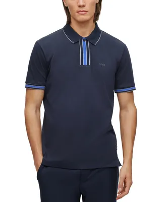 Boss by Hugo Men's Interlock-Cotton Contrast Tipping Polo