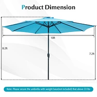 10FT Patio Umbrella Sunshade Market Steel Tilt W/ Crank Outdoor Yard Garden