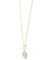 Children's 14k Gold Necklace, Crystal Heart Pendant