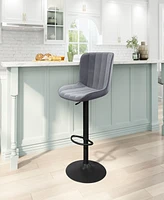 Zuo 46" Steel, Polyester Tarley Adjustable Base Bar Chair