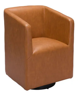 Zuo 30" Metal, Polyurethane Brooks Swivel Base Accent Chair