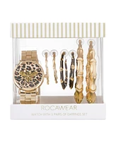 Rocawear Women's 3D Bee Analog Shiny Gold-Tone Bracelet Watch 40mm