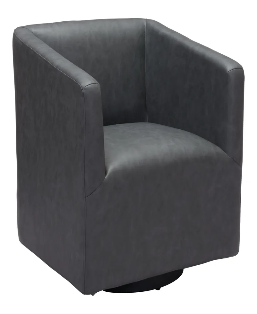 Zuo 30" Metal, Polyurethane Brooks Swivel Base Accent Chair