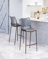 Zuo 37" Stainless Steel, Polyurethane Ace Counter Chair