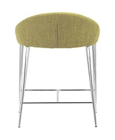 Zuo 30" each, Set of 2 Steel, Polyester Reykjavik Slender Legs Counter Chair