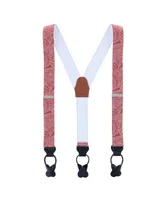 Trafalgar Men's Cody Terra Cotta Exploded Paisley Elastic Button End Suspenders