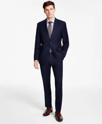 Tommy Hilfiger Mens Modern Fit Th Flex Stretch Plaid Wool Blend Suit Separates