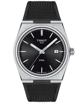 Tissot Men's Swiss Prx Black Rubber Strap Watch 40mm