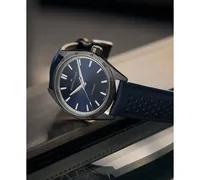 Hamilton Women's Swiss Automatic Jazzmaster Performer Blue Leather Strap Watch 34mm