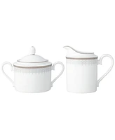 Noritake Silver Colonnade Sugar and Creamer, Set of 2