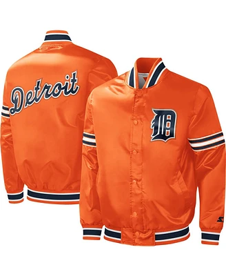 Men's Starter Orange Detroit Tigers Slider Satin Full-Snap Varsity Jacket