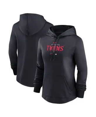 Women's Nike Black Minnesota Twins Authentic Collection Pregame Performance Pullover Hoodie
