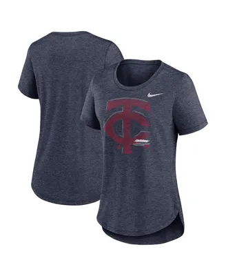 Women's Nike Heather Navy Minnesota Twins Touch Tri-Blend T-shirt