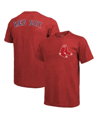 Men's Majestic Threads Red Boston Red Sox Throwback Logo Tri-Blend T-shirt