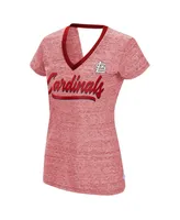 Women's Touch Red St. Louis Cardinals Halftime Back Wrap Top V-Neck T-shirt