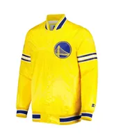 Men's Starter Gold Golden State Warriors Slider Satin Full-Snap Varsity Jacket