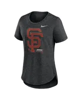 Women's Nike Heather Black San Francisco Giants Touch Tri-Blend T-shirt