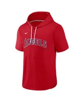 Men's Nike Red Los Angeles Angels Springer Short Sleeve Team Pullover Hoodie