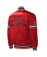 Men's Starter Red St. Louis Cardinals Midfield Satin Full-Snap Varsity Jacket