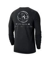 Men's Nike Black Brooklyn Nets Essential Air Traffic Control Long Sleeve T-shirt