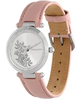 Olivia Burton Women's Signature Floral Pink Leather Strap Watch 34mm