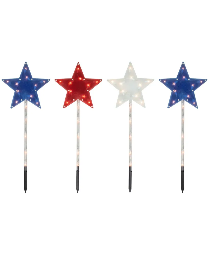 Northlight 4 Current Transformer (Ct) Americana Stars 4th of July Pathway Marker Lawn Stakes Clear Lights