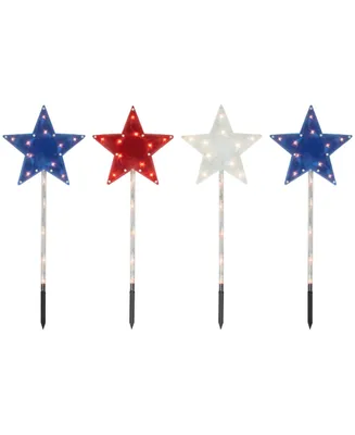 Northlight 4 Current Transformer (Ct) Americana Stars 4th of July Pathway Marker Lawn Stakes Clear Lights