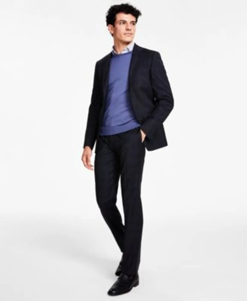 Calvin Klein Mens Slim Fit Wool Blend Stretch Suit Separates