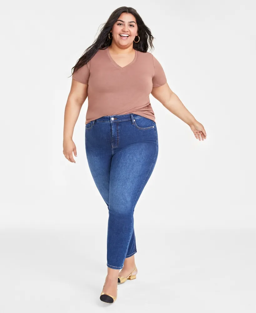 On 34th Plus Size High-Rise Wide-Leg Jeans, Created for Macy's - Macy's