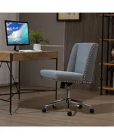 Vinsetto Modern Mid Back Computer Office Task Armless Adjustable Chair, Grey