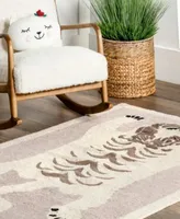 Nuloom Discovery Naima Tiger Washable Kids Area Rug