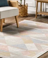 nuLoom Motion Ophelia Vintage-Like Geometric Washable 4' x 6' Area Rug