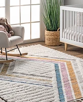 nuLoom Loft Angela High-Low Modern Diamond Tassel 5'3" x 7'6" Area Rug