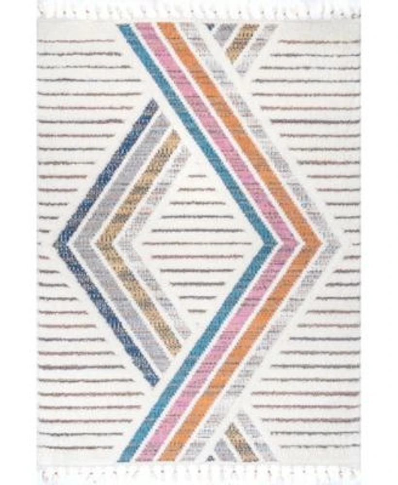 Nuloom Loft Angela High Low Modern Diamond Tassel Area Rug