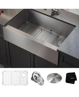 Kraus Standart Pro 33 in. 16 Gauge Single Bowl Stainless Steel Modern Farmhouse Kitchen Sink