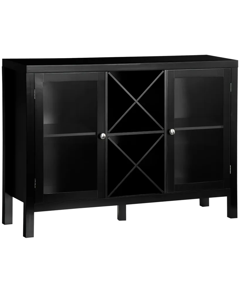 HOMCOM Sideboard Buffet Cabinet, Modern Kitchen Cabinet with 2 Drawers and  Adjustable Shelves, Coffee Bar Cabinet for Living Room, Black