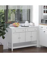 Homcom 47" Modern Sideboard Buffet Cabinet Kitchen Storage Accent Cupboard White