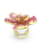 Swarovski Crystal Flower Pink Florere Cocktail Ring