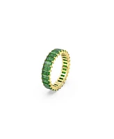 Swarovski Crystal Baguette Cut Green Matrix Ring