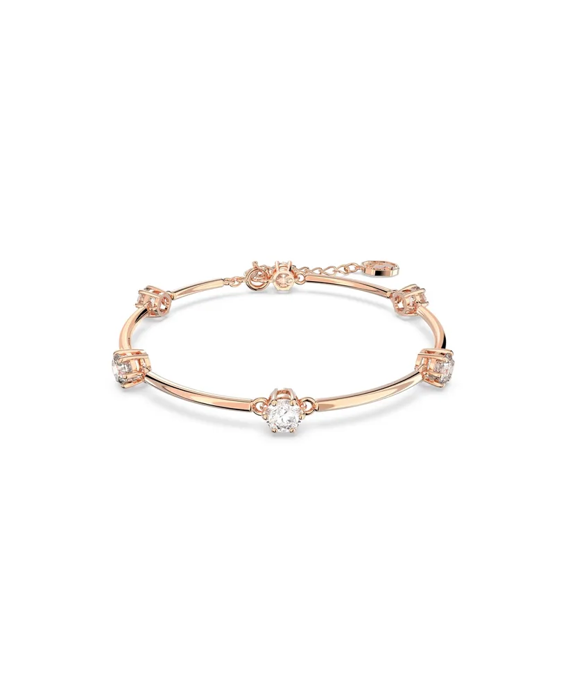 Swarovski Crystal Constella Bracelet Round Cut White Rose Gold-Tone Plated