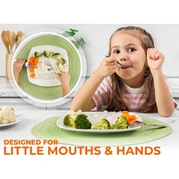 Zulay Kitchen Kids and Toddler Cutlery Set Designed For Self Feeding -Spoon and Fork
